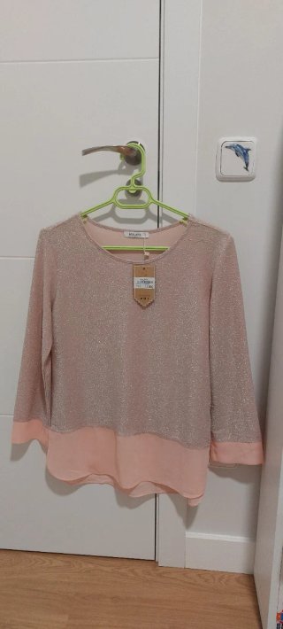 Blusa de fiesta Talla L Dorada y Rosa