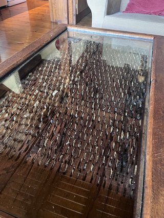 Mesa de centro rústica de trillo