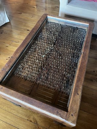 Mesa de centro rústica de trillo
