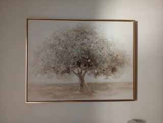 Cuadro árbol decorativo beige y marrón