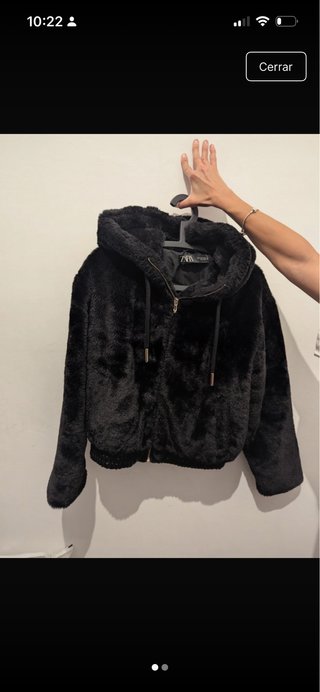 Chaquetón pelito Zara Negro Talla M
