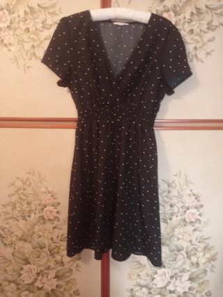 Vestito Terranova pois bianco nero