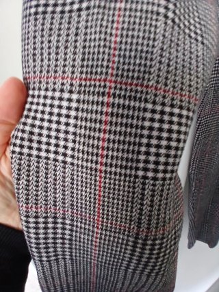 Leggings fantasia quadri grigi e rossi