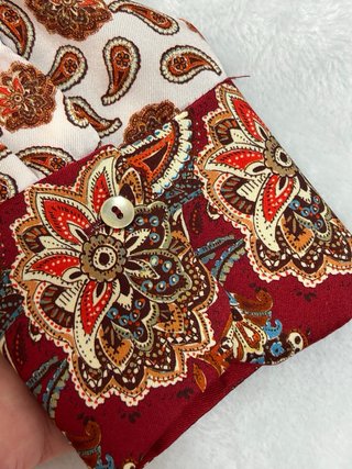 Camisa Zara Satén Paisley Rojo Talla XS