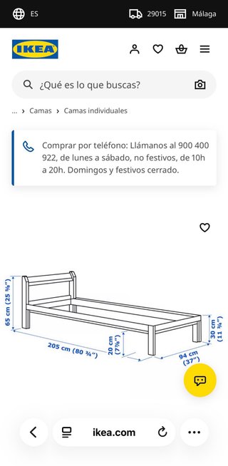 Somier de madera Ikea con colchón 90