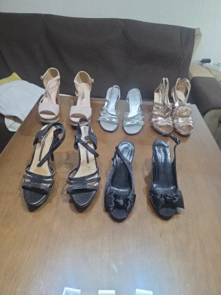 Lote 5 Pares Zapatos Tacon Talla 38