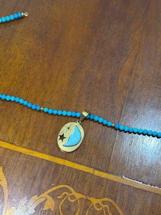 Collana vintage oro 750 con luna e stella