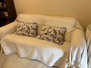 Sofá Cama Beige y Multicolor