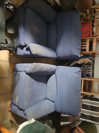 REGALO 2 Sillones Reclinables Tela Azul