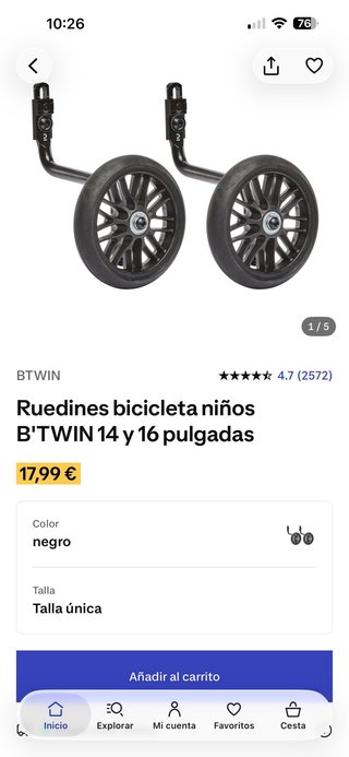 Ruedines bici niño 14 y 16 pulgadas
