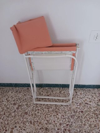 Silla Director Plegable Teja y Blanca