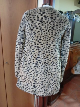 Giaccone pelliccia eco maculato