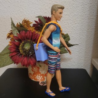 Muñeco Ken con accesorios de playa