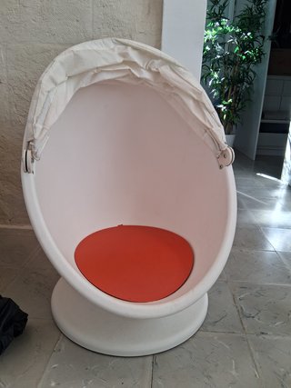 Silla Huevo Giratoria Infantil Blanca