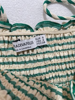 Vestido largo verde y blanco de verano