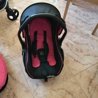 Carrito Bebé 3 Piezas Rosa y Negro