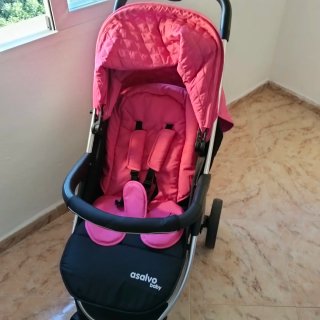 Carrito Bebé 3 Piezas Rosa y Negro