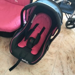 Carrito Bebé 3 Piezas Rosa y Negro