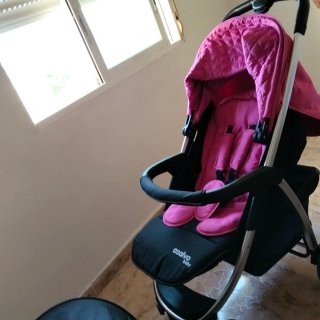 Carrito Bebé 3 Piezas Rosa y Negro