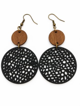 Pendientes madera y metal