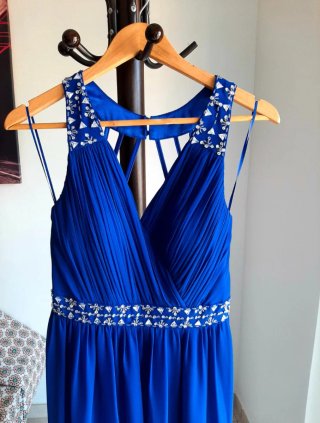 Vestido largo azul para fiesta