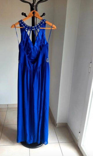 Vestido largo azul para fiesta