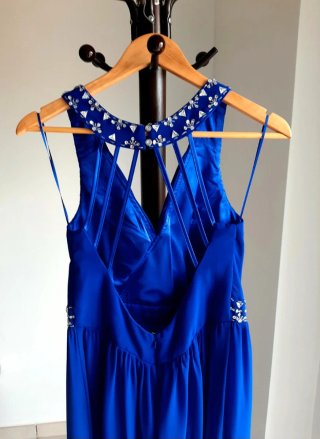 Vestido largo azul para fiesta