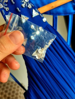 Vestido largo azul para fiesta