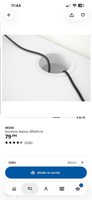 Escritorio MICKE Ikea Blanco 105x50 cm