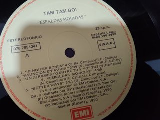 Tam Tam Go Espaldas mojadas LP 1990 EMI