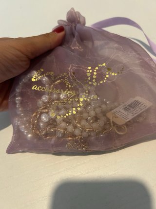 Collana girocollo multilinee perle e oro