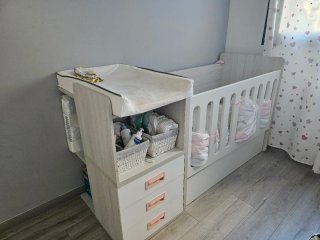 Cuna convertible + cambiador