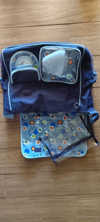 Bolso cambiador azul para bebé