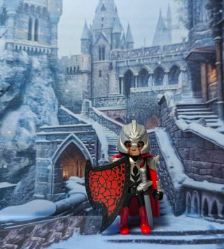 Playmobil Guerrero medieval dragón rojo 5240