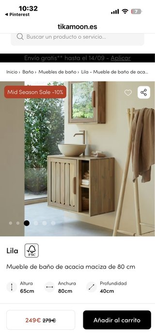Mueble de baño acacia maciza de la tienda Tikamoon