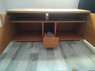 Mueble TV curvo madera claro Recoger en domicilio