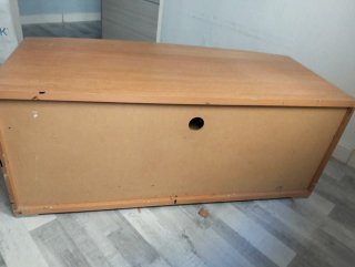 Mueble TV curvo madera claro Recoger en domicilio