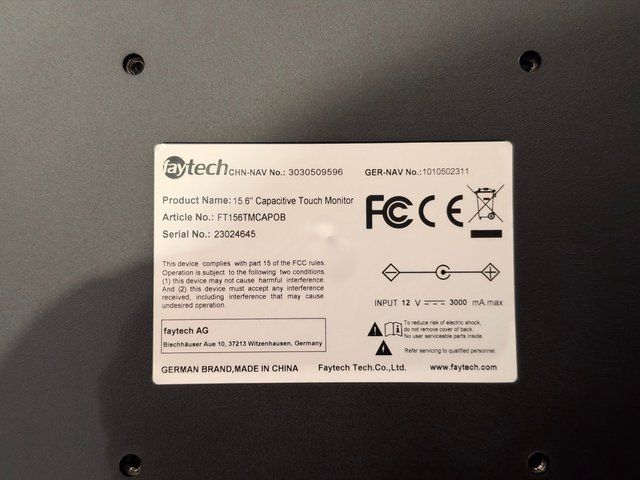 Monitor Faytech FT156TMBCAP Negro/Plata OPORTUNIDA