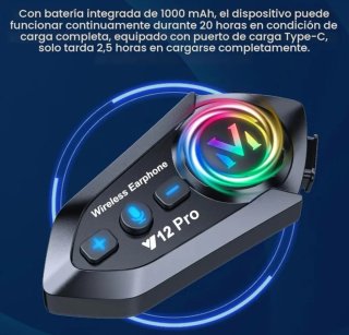 Intercomunicador Y12 Pro para Moto