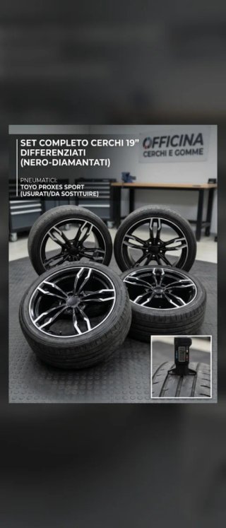 Set 4 Cerchi 19 Neri Diamantati
