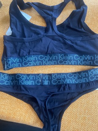 Set Calvin Klein top e perizoma donna blu