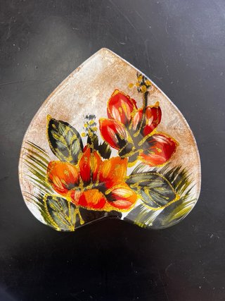 3 Platos Decorativos Cristal Flores.