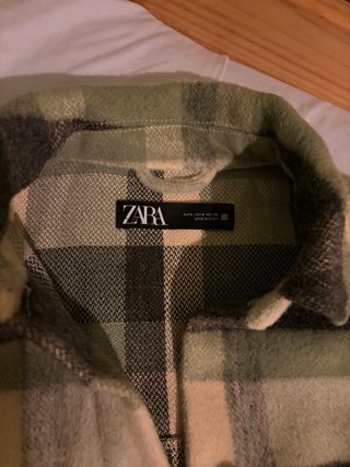 Chaqueta cuadros Zara verde S