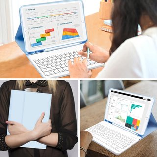 Funda teclado XOKUWU iPad 9/8/7 azul