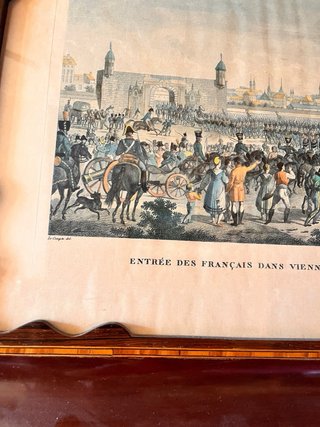 Grabado antiguo: Entrada Franceses Viena 1805