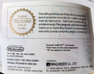Instrucciones en español SUPER KICK OF GAME BOY