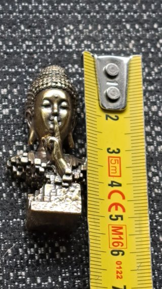 Mini Buddha Scultura Bronzo Pixel Art