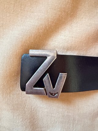 Cinturón Zadig & Voltaire Negro y Plateado
