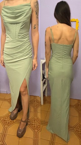 Vestido largo invitada boda verde