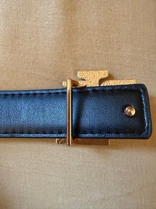 Cinturón Polo Ralph Lauren Negro Hebilla Dorada